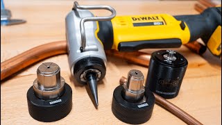 KWIK amp EZ DeWalt DCE450 20V Copper Swage Tool Review [upl. by Atinuj]