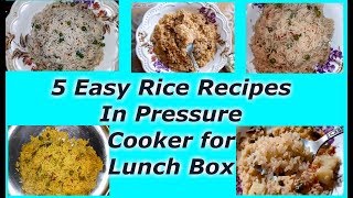 5 Easy amp Different Rice Recipes For Lunch BoxBest Rice Recipes in TamilRice Recipes For Kids [upl. by Retswerb63]