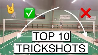 TOP 10 BADMINTON TRICK SHOTS  bulutangkis 🏸 [upl. by Johnnie816]