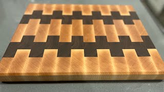 Ladder Pattern Maple and Walnut End Grain Cutting Board [upl. by Oilisab]