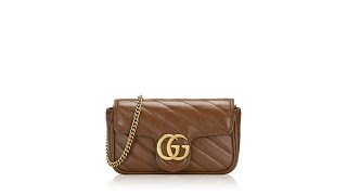 Gucci GG Marmont Matelasse Diagonal Super Mini Flap Shoulder Bag Cuir [upl. by Randolf]