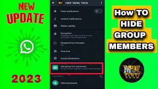 how to hide members in whatsapp group whatsapp new update 2023 in Tamil  MDF Tamil Tech [upl. by Uta]