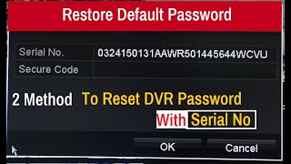 2 new method to reset dvr password reset  how to reset hikvision dvr password  dvr password reset [upl. by Hogle85]