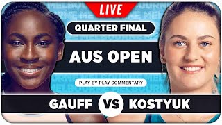 GAUFF vs KOSTYUK • Australian Open 2024 QF • LIVE Tennis PlaybyPlay Stream [upl. by Retnuh432]