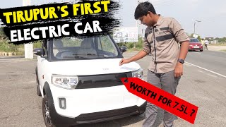 First Electric Car Manufactured  Tirupur 150km In Just 60₹  Indias Cheapest EV  Views Of Rithik [upl. by Nosydam]