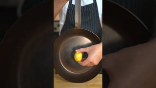 Seasoning a carbon steel pan with a potato kitchenhacks cooking [upl. by Stroup]