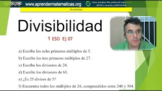 Múltiplos Divisores 1eso 02 07 José Jaime Mas [upl. by Maitland402]