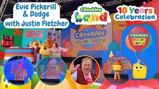 CBeebies House Party Live with Justin Fletcher  Evie amp Dodge 10 Years Celebrations CBeebies Land [upl. by Cinda]