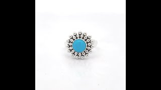 Artie Yellowhorse Genuine Sleeping Beauty Turquoise Rising Sun Ring [upl. by Bent]