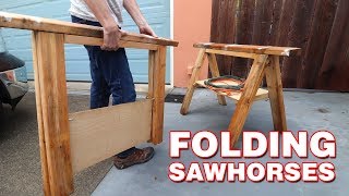 Folding Sawhorses  STEP BY STEP with limited tools [upl. by Tennes]