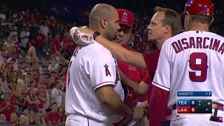 TEXLAA Pujols hit on the helmet stays in game [upl. by Neysa103]