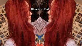 BLONDE TO RED HAIR TRANSFORMATION [upl. by Glennis]