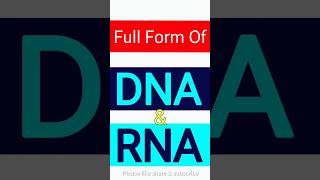 DNA और RNA का Full Form  Full Form of DNA and RNA Explained [upl. by Alyos897]