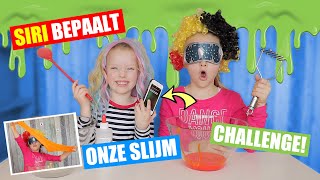 SIRI BEPAALT ONZE SLIJM  CHALLENGE Met Blinddoek en Pruik ♥DeZoeteZusjes♥ [upl. by Aspa798]