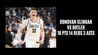 Donovan Clingan vs Butler 18 PTS 14 REBS 3 ASTS 3 BLKS 2624 [upl. by Eseret109]