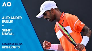 Alexander Bublik v Sumit Nagal Highlights  Australian Open 2024 First Round [upl. by Tzong538]