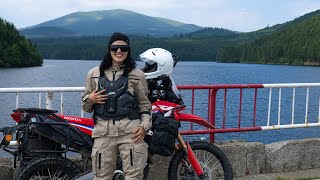 Great motorcycle adventure riding in Romania valleys and dams in Hunedoara county [upl. by Lawry91]