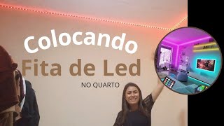 Colocando fita de Led no quarto [upl. by Adnalram]