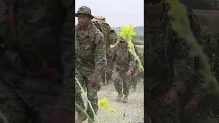 Marines with HQ Battalion 1st Mar Div 6 Mile Battalion Hike at Marine Corps Base Camp Pendleton [upl. by Spanjian]