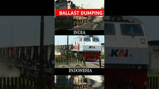 Ballast dumping trainnin action Indonesia railways shorts [upl. by Meihar]