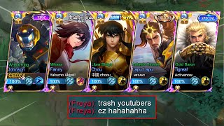 5 MAN GLOBALYOUTUBERS in MCL😱Totally insane Mobile Legends [upl. by Yard]