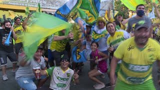 Football Defensa y Justicia fans celebrate Sudamericana Cup title win  AFP [upl. by Oj]