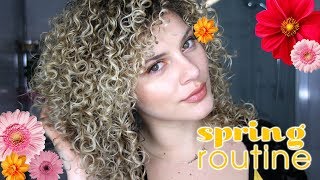 MY SPRING CURLY HAIR ROUTINE  WHAT INGREDIENTS TO LOOK OUT FOR [upl. by Thamora]