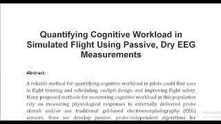 Quantifying Cognitive Workload in Simulated Flight Using Passive Dry EEG Measurements [upl. by Yraht411]