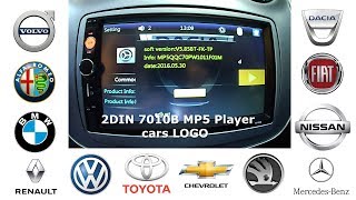 2DIN stereo 7010B MP5 Player  Tutorial vehicle LOGO [upl. by Marih]