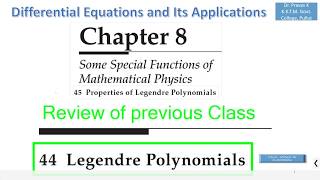 ODE 44 review Legendre polynomials and Rodrigues formula [upl. by Asli226]