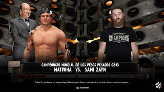 MATIWHA VS SAMI ZAYN  WWE 2K24 [upl. by Ardnaskela]