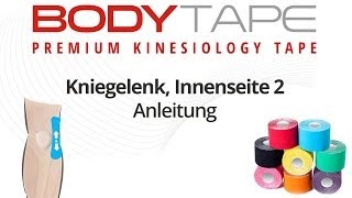 Taping Anleitung KnieInnenseite tapen Kinesiologisches Taping  BODY TAPE [upl. by Roeser456]