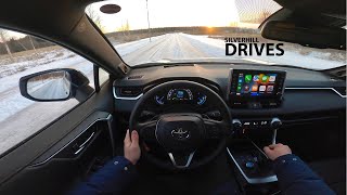 2022 TOYOTA RAV4 PLUG IN HYBRID AWD  winter POV driving  0100 kmh in EV and HYBRID mode 4K [upl. by Lane]