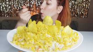 САЛАТ quotПАРУСquot МУКБАНГ АСМР MAYONNAISE quotSAILquot SALAD ASMR MUKBANG eating show  먹방 [upl. by Anawal504]