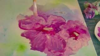 Acrylmalerei Tutorial Blumen painting acrylic flowers long version [upl. by Larner]