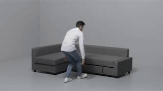 產品示範  FRIHETEN 角位梳化床  FRIHETEN Corner sofabed with storage Assembly [upl. by Dowell]