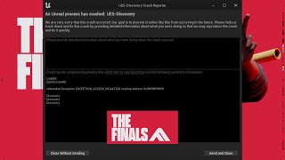 Como solucionar error quotAn Unreal process has crashed UE5 Discoveryquot  The Finals [upl. by Anaihs]