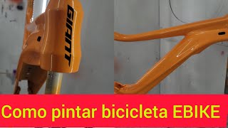 como pintar bicicleta color naranja perladoGIANTEBIKE [upl. by Selohcin]