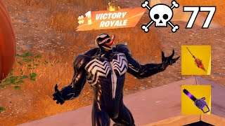 77 Elimination VENOM Solo Vs Squads quotZero Buildquot Gameplay Fortnite Chapter 5 Season4 [upl. by Hays]