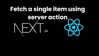 Next JS Tutorial 17 Fetch a single item using server action in Next JS [upl. by Htepsle]