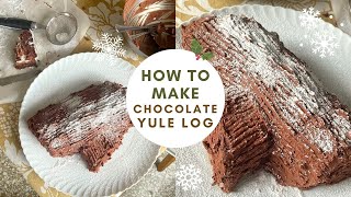 how to make chocolate yule log  easy Christmas baking recipe [upl. by Petras276]