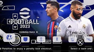 Efootball PES 2023 PPSSPP Android 700MB Update Chelito Fix Ucl [upl. by Nabla]