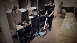 Genie XS Scrubbing Machine Cleaning ON DEMAND [upl. by Nidroj]