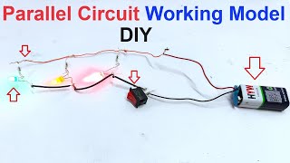 parallel circuit working model using led lights  resistors  switch and 9v battery  DIY pandit [upl. by Marchak]