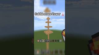 Minecraft Best Cobblestone Tower 🗼minecraftshorts [upl. by Namrej459]