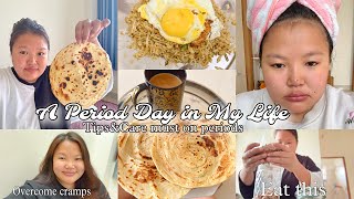 Living Alone Realistic Periods day in my life Tips for period Cramps What to eat✅what not to eat❌ [upl. by Kho783]