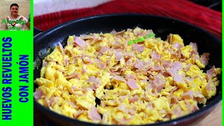 Cómo hacer unos deliciosos huevos revueltos con jamón de manera fácil y rápidaMi amiga Gaby [upl. by Esimaj9]