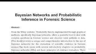 Bayesian Networks and Probabilistic Inference in Forensic Science [upl. by Nareht579]