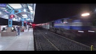 Dead Of Night  Majestic Ahmedabad Rajdhani Express In Extreme Fury at Falna Rajasthan [upl. by Meesan530]