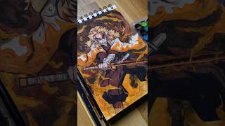 Drawing rengoku from demon slayer shorts [upl. by Eceinaj]